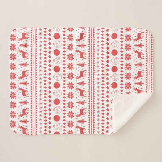 Rendieren en feestelijke kerst sherpa deken (Voorkant (horizontaal))