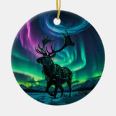 Rendieren en het Noorderlicht Wildlife Design Keramisch Ornament (Voorkant)