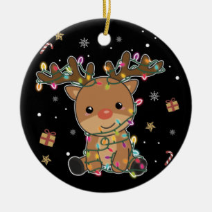 rendieren en kerst-winterdieren keramisch ornament