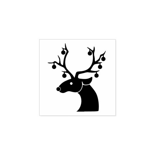 Rendieren en kerstballen rubberstempel (Afrduk)