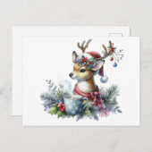 Rendieren en Kerstmis Feestdagenkaart (Voorkant / Achterkant)