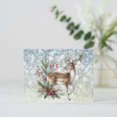 Rendieren en Kerstmis Feestdagenkaart (Staand voorkant)