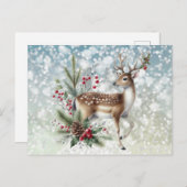 Rendieren en Kerstmis Feestdagenkaart (Voorkant / Achterkant)