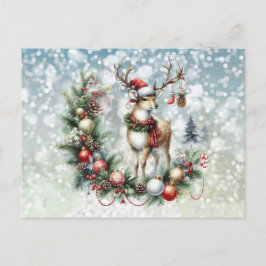 Rendieren en Kerstmis Feestdagenkaart