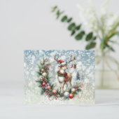 Rendieren en Kerstmis Feestdagenkaart (Staand voorkant)
