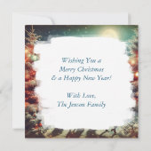  rendieren en kerstverlichting kaart (Achterkant)