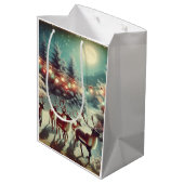  rendieren en kerstverlichting medium cadeauzakje (Achterkant Gekanteld)