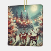  rendieren en kerstverlichting personaliseren keramisch ornament (Links)