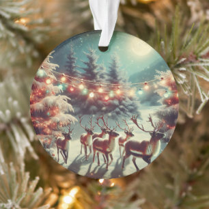 rendieren en kerstverlichting personaliseren ornament