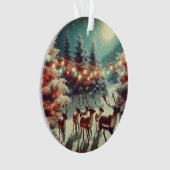 rendieren en kerstverlichting personaliseren ornament (voorkant)