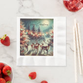 rendieren en kerstverlichting servet (Insitu)