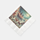 rendieren en kerstverlichting servet (Hoek)