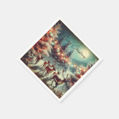 rendieren en kerstverlichting servet (Hoek)