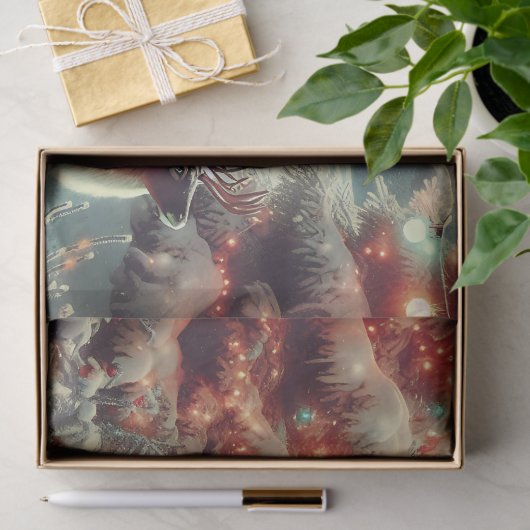  rendieren en kerstverlichting tissuepapier (Geschenk)