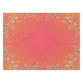 rendieren en kleurrijke sneeuwvlokken op roze rood tafelkleed (Voorkant (Horizontaal))