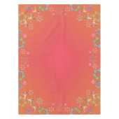 rendieren en kleurrijke sneeuwvlokken op roze rood tafelkleed (Voorkant)