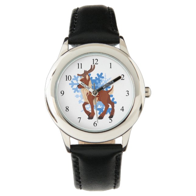 rendieren en neusvlokken horloge (Voorkant)