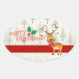 Rendieren en Santa Kerst sticker