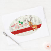 Rendieren en Santa Kerst sticker (Envelop)