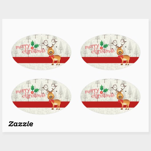 Rendieren en Santa Kerst sticker (Vel)