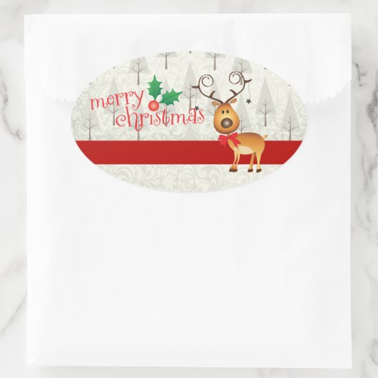 Rendieren en Santa Kerst sticker (Tas)