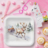 Rendieren en Sinterklaas Papieren Bordje (Feest)