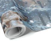 rendieren- en sneeuwvlokken cadeaupapier (Rol Hoek)