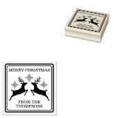 Rendieren en sneeuwvlokken feestelijk Vrolijk Kers Rubberstempel (Gestempeld)