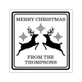 Rendieren en sneeuwvlokken feestelijk Vrolijk Kers Rubberstempel (Afrduk)