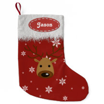 rendieren en sneeuwvlokken - kerstkousen