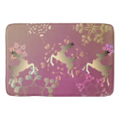 rendieren en sneeuwvlokken op gradiënt-Paars Badmat (Voorkant)