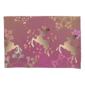 rendieren en sneeuwvlokken op gradiënt-Paars Kussensloop (Voorkant-Links)