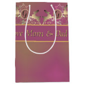 rendieren en sneeuwvlokken op Paarse cadeautas (Voorkant)