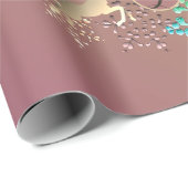 rendieren en sneeuwvlokken op Paarse moss Cadeaupapier (Rol Hoek)