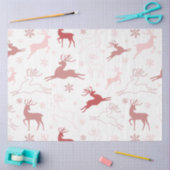 Rendieren en sneeuwvlokken Roze Bruin Witte Kerst Tissuepapier (Craft)