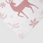 Rendieren en sneeuwvlokken Roze Bruin Witte Kerst Tissuepapier (Detail)