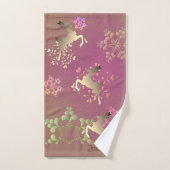 Rendieren en sneeuwvlokken w/Name Bad Handdoek (Handdoek)