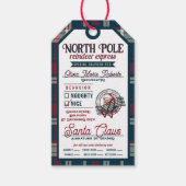 Rendieren Express Santa Claus Plaid Kerstmis Cadeaulabel (Voorkant)