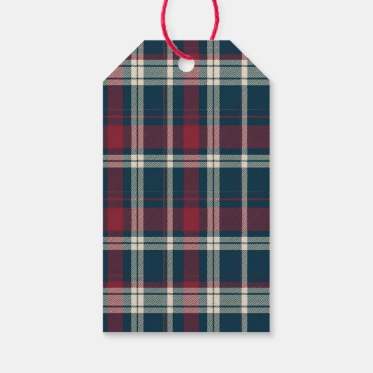 Rendieren Express Santa Claus Plaid Kerstmis Cadeaulabel (Achterkant)