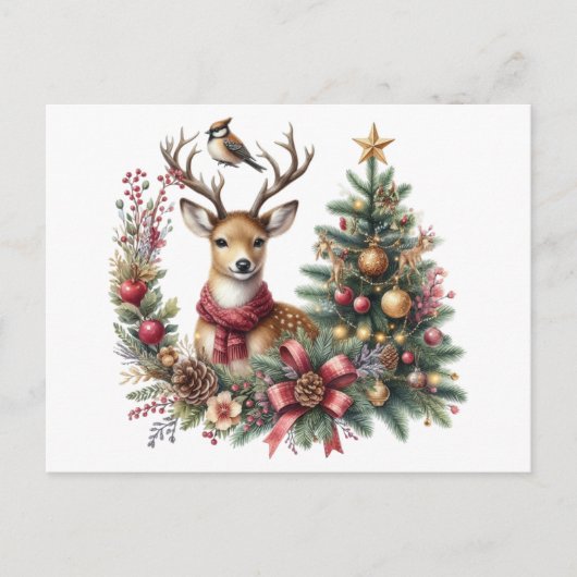 rendieren feestdagenkaart (Voorkant)