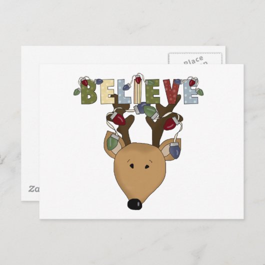 Rendieren Geloof Vakantie Tshirts en Geschenken Feestdagenkaart (Voorkant / Achterkant)