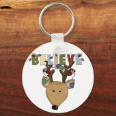 Rendieren Geloof Vakantie Tshirts en Geschenken Sleutelhanger (Voorkant)