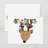 Rendieren geloven kerstvakantie Schattige Feestdagenkaart (Voorkant / Achterkant)