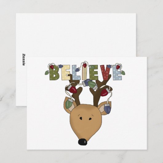 Rendieren geloven kerstvakantie Schattige Feestdagenkaart (Voorkant / Achterkant)