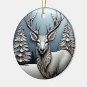 Rendieren gewei, bomen, sneeuw scene, herten 🦌🎄 keramisch ornament (Links)