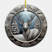 Rendieren gewei, bomen, unieke zilveren herten 🦌� keramisch ornament (Achterkant)