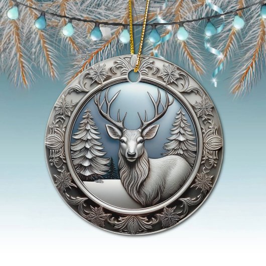 Rendieren gewei, bomen, unieke zilveren herten 🦌� keramisch ornament
