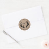  rendieren gewei familie monogram kerst ronde sticker (Envelop)