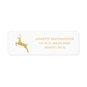 rendieren   Gold Foil kersttypografie Etiket
