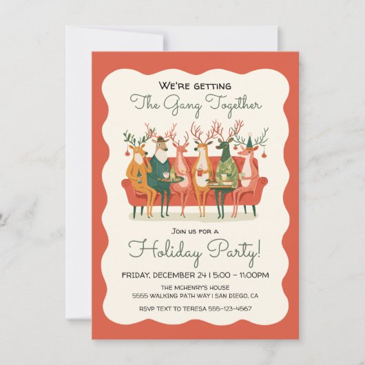 Rendieren grappig Kantoor Vakantie Feest Vriendsma Kaart (Voorkant)